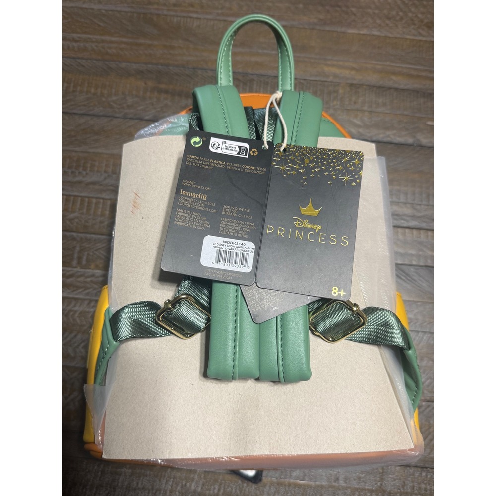 Loungefly Bashful Mini Backpack Disney Snow White Yellow NWT WDBK3140 - Picture 6 of 12
